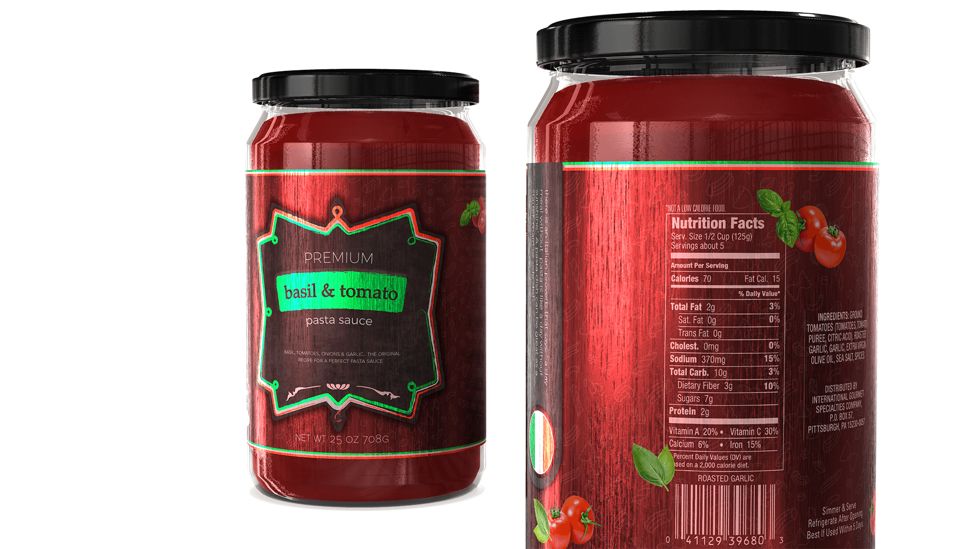 Pasta sauce jar - general label embossed